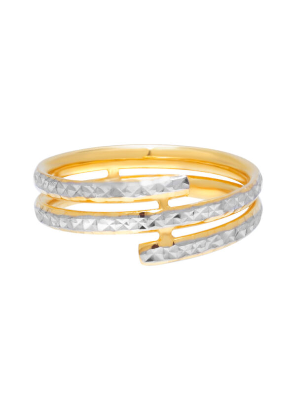 TOMEI Dual-Tone Layered Spiral Ring, Yellow Gold 916