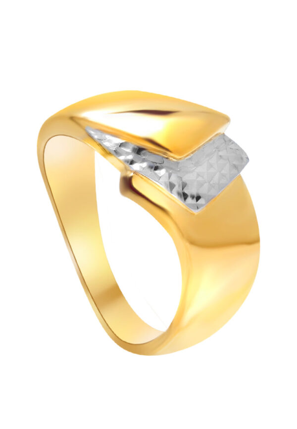 TOMEI Dual-Tone Wavy Ring, Yellow Gold 916