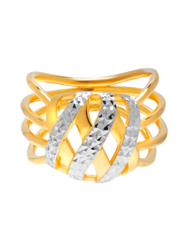 TOMEI Dual-Tone Enchanting Ring, Yellow Gold 916