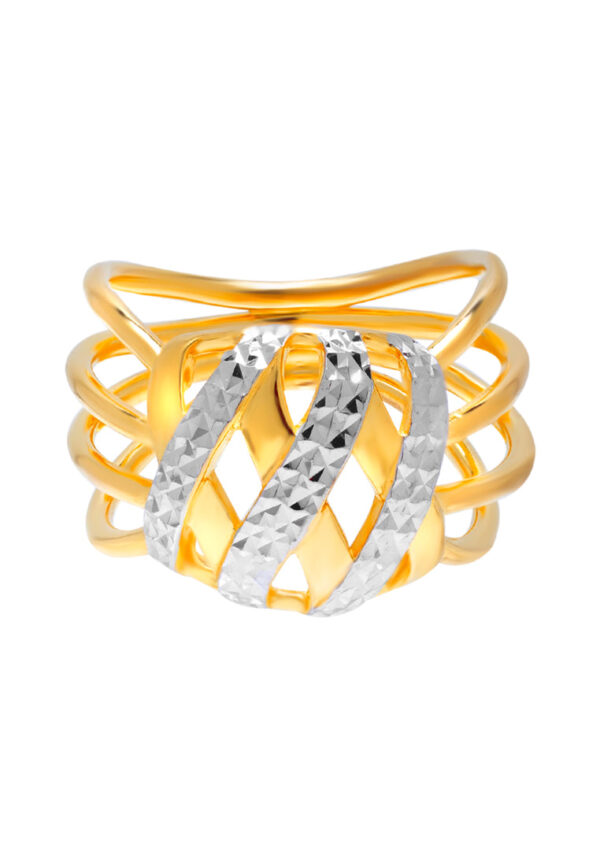TOMEI Dual-Tone Enchanting Ring, Yellow Gold 916