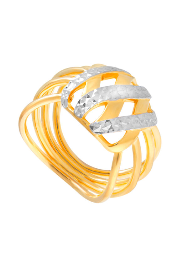 TOMEI Dual-Tone Enchanting Ring, Yellow Gold 916