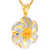 TOMEI Dual-Tone Enchanting Flower Pendant, Yellow Gold 916
