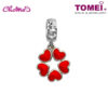 TOMEI Floriate with Hearts Charm, White Gold 585