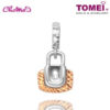 TOMEI Padlock Charm, White Gold & Rose Gold 585 (14K) (P5622)