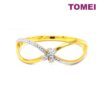 TOMEI Dual-Tone Ribbon Bangle, Yellow Gold 916