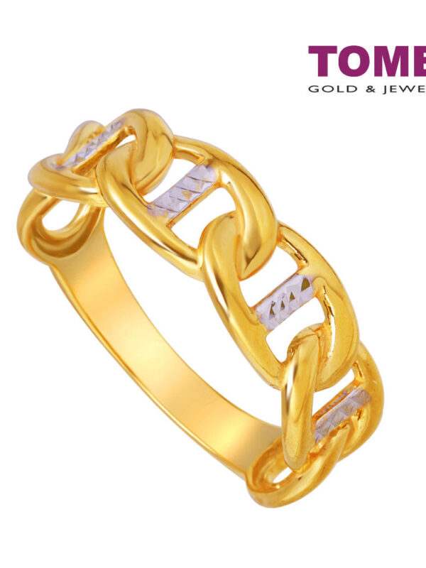 TOMEI Dual-Tone Knotted Ring, Yellow Gold 916