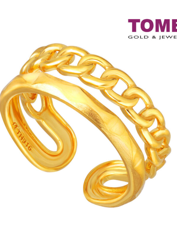 TOMEI Loop Link Ring, Yellow Gold 916