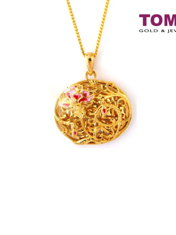 TOMEI Pendant of Opus in Florescence Splendour, Yellow Gold 916