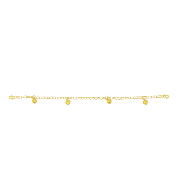 TOMEI Jingling & Blessing Quadruple Treasures Baby Anklet, Yellow Gold 916 (22K)
