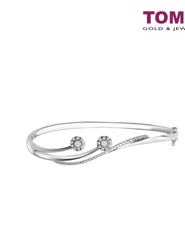 TOMEI Bangle of Style and Grace, White Gold 375 (B0661)