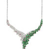 TOMEI Jade Diamond Necklace, White Gold 750
