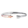 TOMEI Diamond Bangle, White+Rose Gold 585
