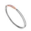 TOMEI Diamond Bangle, White+Rose Gold 585