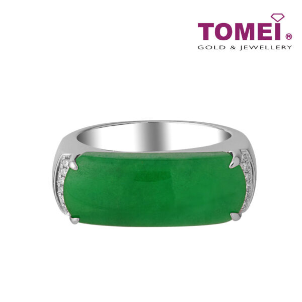 TOMEI Ma An Jade Male Ring, White Gold 750 (BR00565)
