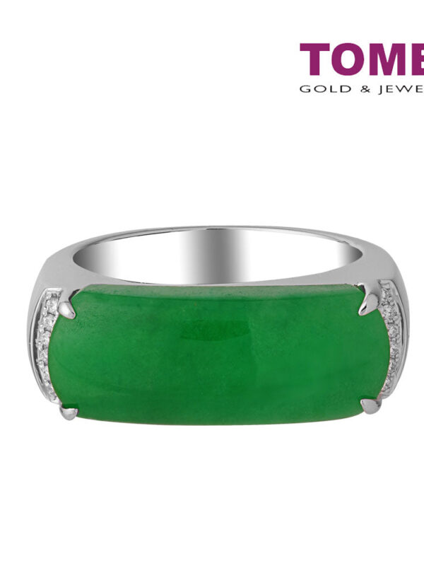 TOMEI Ma An Jade Male Ring, White Gold 750 (BR00565)