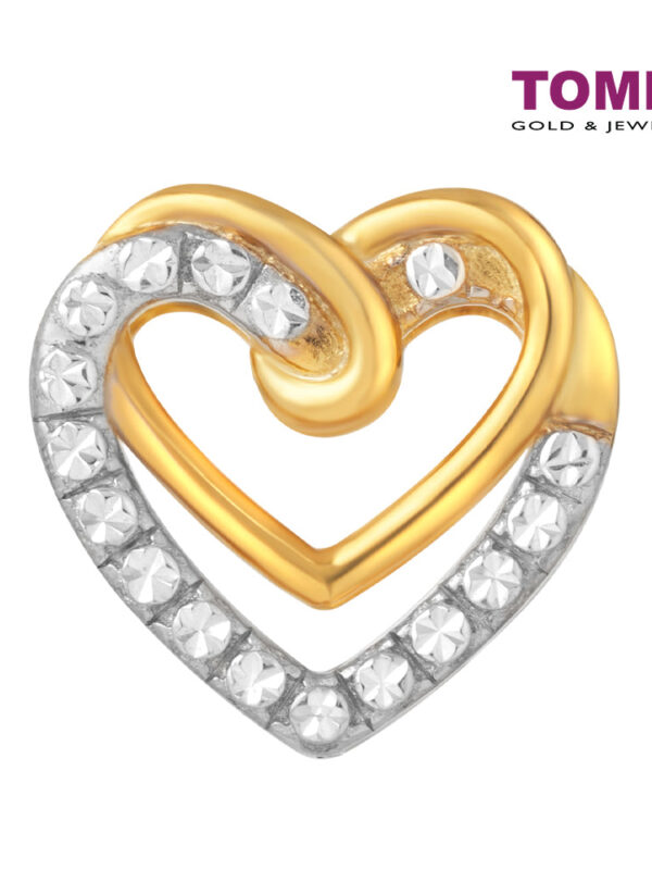 TOMEI Dual-Tone Love Charm, Yellow Gold 916