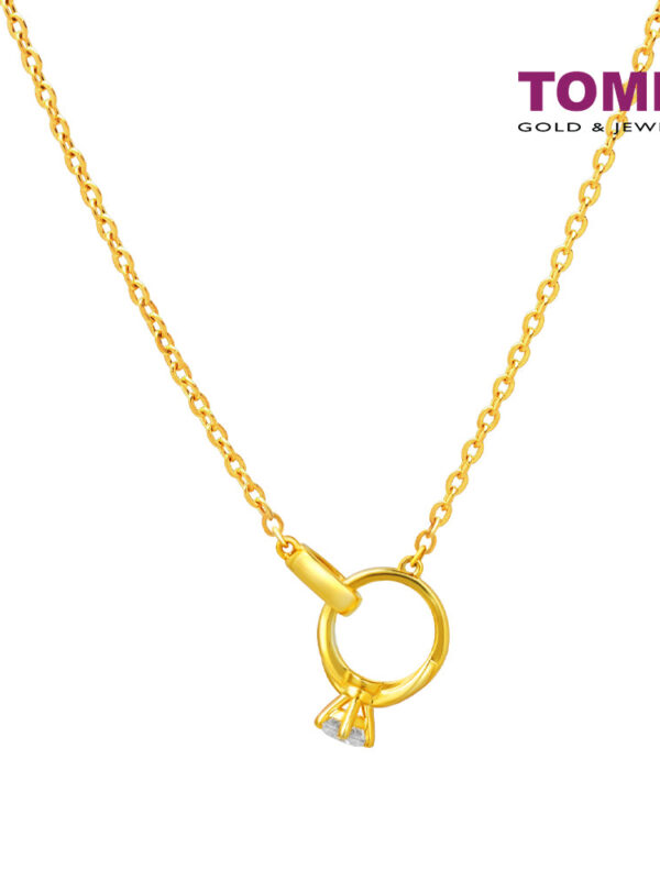 TOMEI Love is Beautiful Collection Ring Necklace, Yellow Gold 916