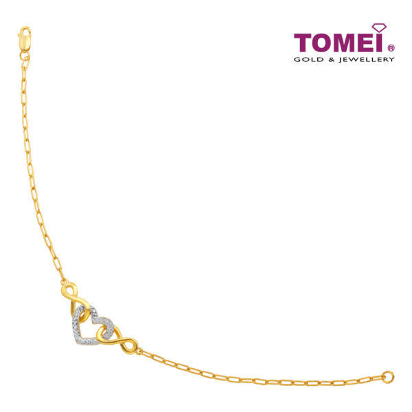 TOMEI Love Is Beautiful Collection Dual-Tone Bracelet, Yellow Gold 916