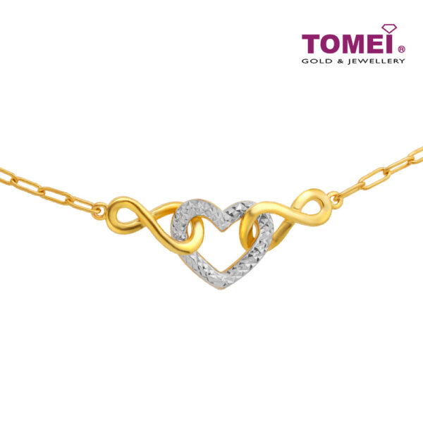 TOMEI Love Is Beautiful Collection Dual-Tone Bracelet, Yellow Gold 916