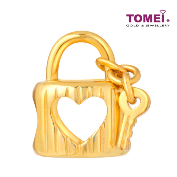 TOMEI Love Lock Charm, Yellow Gold 916