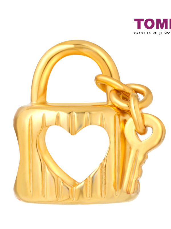 TOMEI Love Lock Charm, Yellow Gold 916