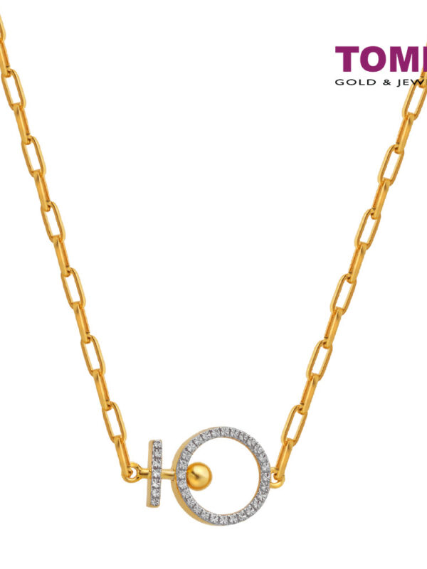 TOMEI Diamond Cut Collection Necklace Of Auspicious, Yellow Gold 916