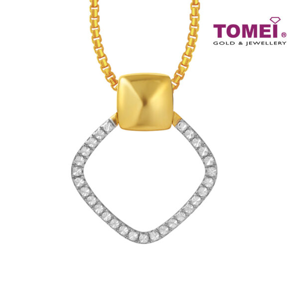 TOMEI Diamond Cut Collection Geometric Pendant, Yellow Gold 916