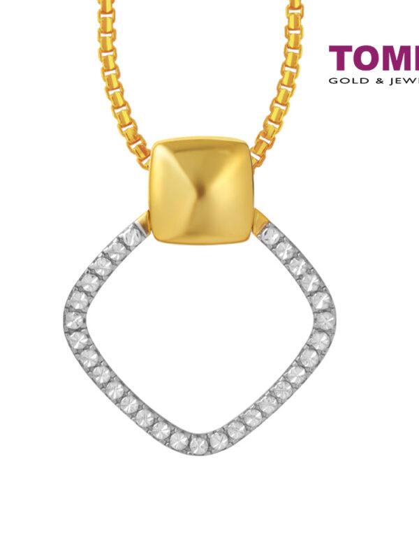 TOMEI Diamond Cut Collection Geometric Pendant, Yellow Gold 916