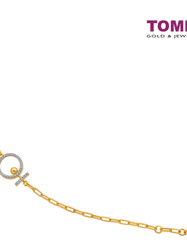 TOMEI Diamond Cut Collection Bracelet Of Auspicious, Yellow Gold 916