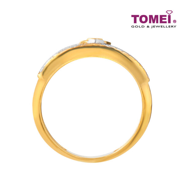 TOMEI Diamond Cut Collection Horseshoe Abacus Ring, Yellow Gold 916