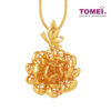 TOMEI Blooming Peony Flower Pendant, Yellow Gold 916
