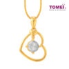 TOMEI Diamond Cut Collection Love Is Beautiful Pendant, Yellow Gold 916