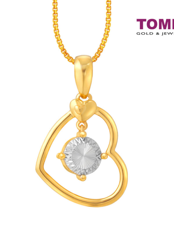TOMEI Diamond Cut Collection Love Is Beautiful Pendant, Yellow Gold 916