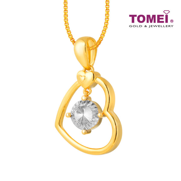 TOMEI Diamond Cut Collection Love Is Beautiful Pendant, Yellow Gold 916