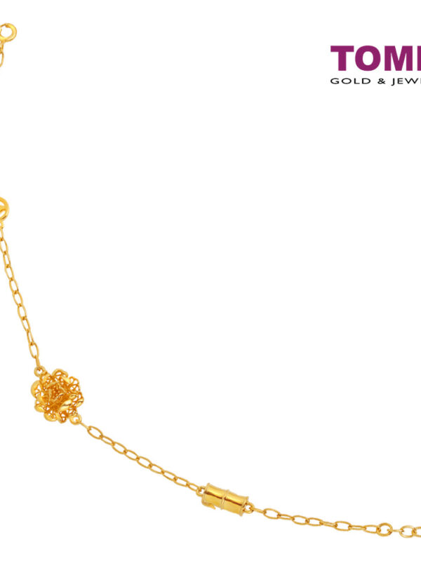 TOMEI Blooming Peony Flower Bracelet, Yellow Gold 916
