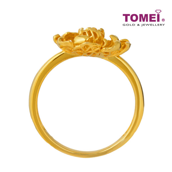 TOMEI Blooming Peony Flower Ring, Yellow Gold 916