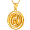 TOMEI Movable Abacus in a Circle Pendant, Yellow Gold 916