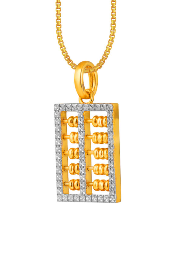 TOMEI Diamond Cut Collection Abacus Pendant, Yellow Gold 916
