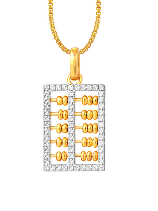 TOMEI Diamond Cut Collection Abacus Pendant, Yellow Gold 916