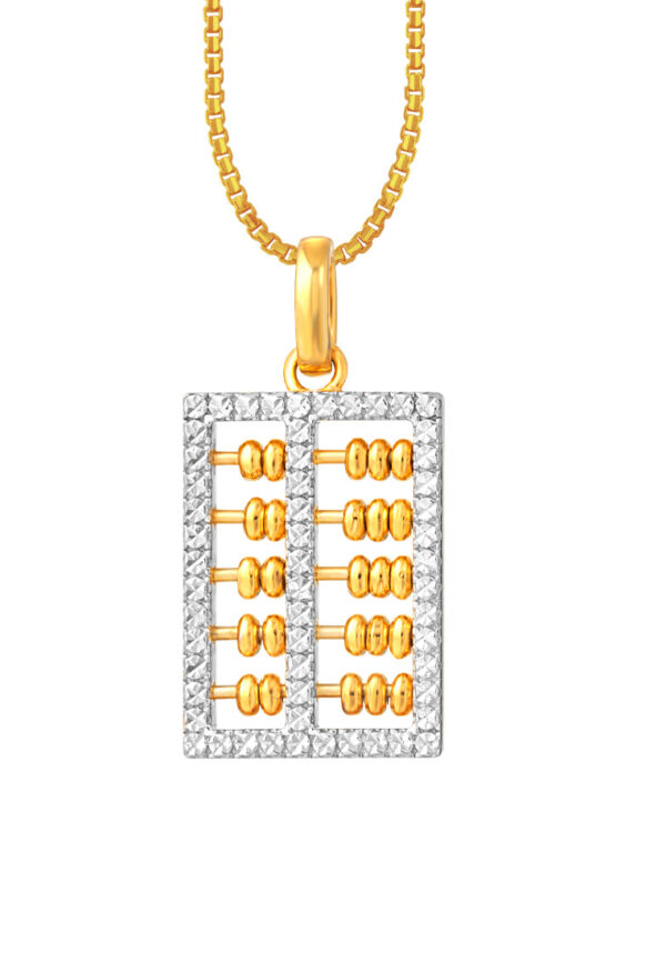 TOMEI Diamond Cut Collection Abacus Pendant, Yellow Gold 916