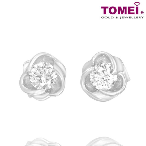 Tomei "Wrap You in a Hug" Diamond Earrings, White Gold 375