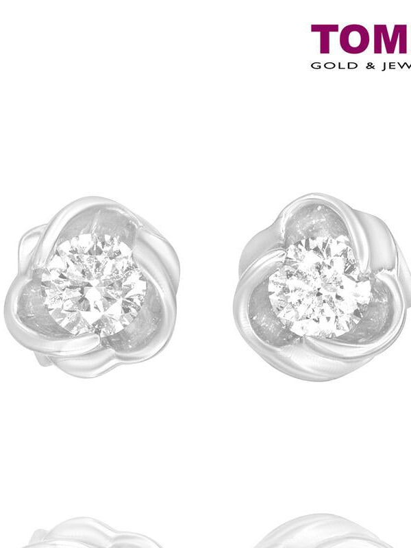 Tomei "Wrap You in a Hug" Diamond Earrings, White Gold 375