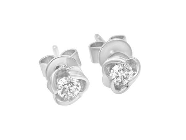 Tomei "Wrap You in a Hug" Diamond Earrings, White Gold 375