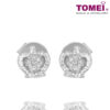 TOMEI Diamond Crown Earrings, White Gold 375 (9K)  (E1706)