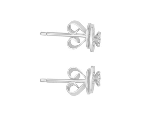 TOMEI Diamond Crown Earrings, White Gold 375 (9K)  (E1706)