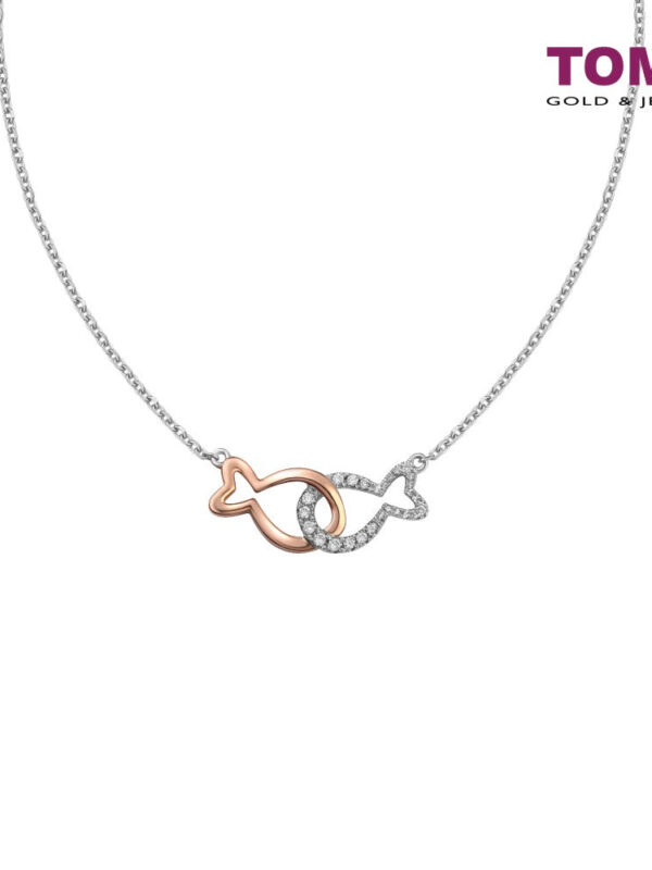 TOMEI Bonds of Grace Necklace, Diamond White Gold 585 (B1113)