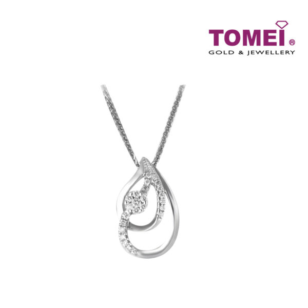 TOMEI Pendant Set, Diamond White Gold 375 (PD9589)