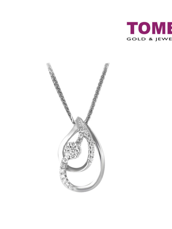 TOMEI Pendant Set, Diamond White Gold 375 (PD9589)