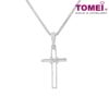 TOMEI Infinity Wrap Cross Pendant Set, White Gold 585