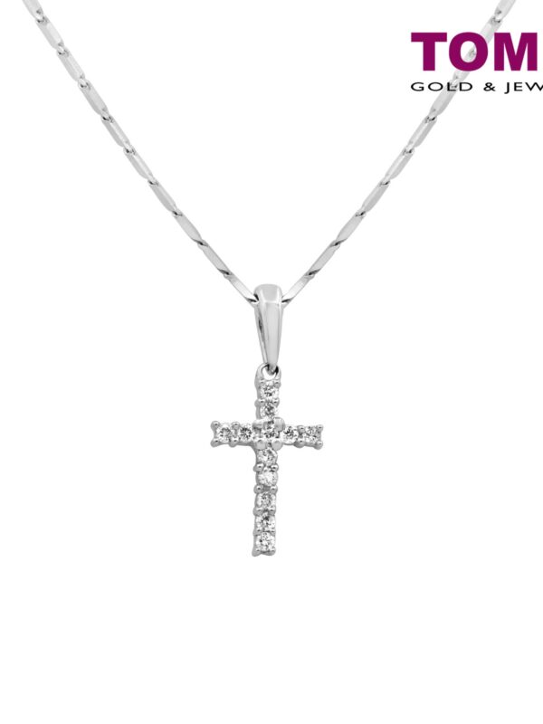 TOMEI Light of Faith Pendant Set, White Gold 585